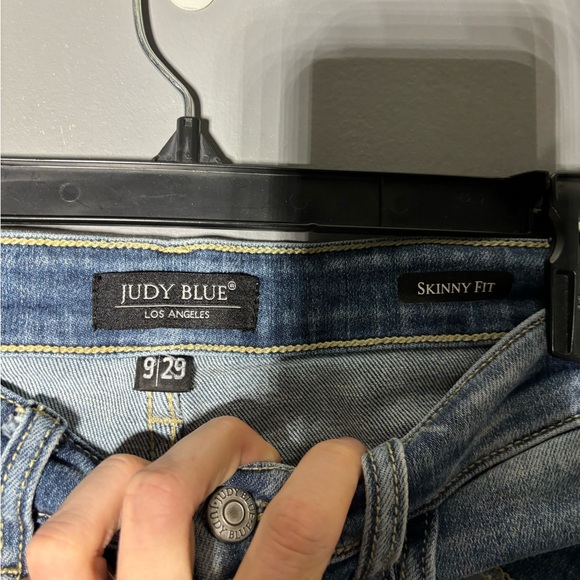 Judy Blue Hi-Rise Light Wash Skinny Bleach Splash Destroyed Jeans Size 29 - Picture 4 of 4